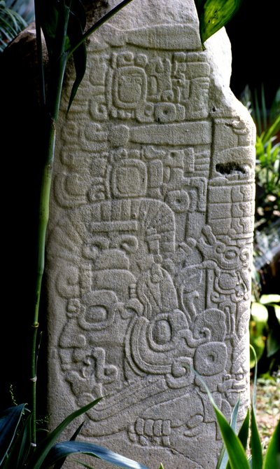 Stela 28 di Tikal, Periodo Classico Antico, 300-600 d.C. da Mayan